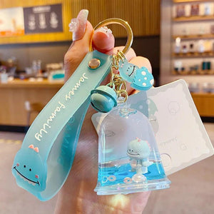 Jelly Bottle Keychain Panda Cat Lion Tiger Rabbit Doll Key Ring