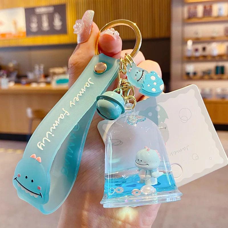 Jelly Bottle Keychain Panda Cat Lion Tiger Rabbit Doll Key Ring