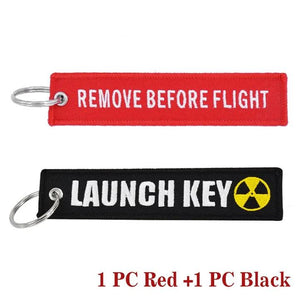 Embroidered Remove Before Flight Key Ring - Aviation Keychain