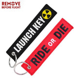 Embroidered Remove Before Flight Key Ring - Aviation Keychain