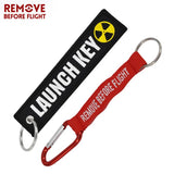 Embroidered Remove Before Flight Key Ring - Aviation Keychain