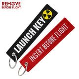 Embroidered Remove Before Flight Key Ring - Aviation Keychain
