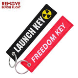Embroidered Remove Before Flight Key Ring - Aviation Keychain
