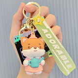 Shiba Inu Key Chain Set - Cute Farm Animal Key Holder for Women