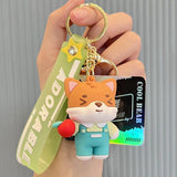 Shiba Inu Key Chain Set - Cute Farm Animal Key Holder for Women