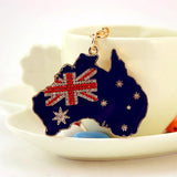 Australia Flag Keychain Rhinestone Keyring Holder