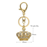 Crystal Crown Keychain Metal Rhinestone Keyring for Women