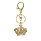 Crystal Crown Keychain Metal Rhinestone Keyring for Women