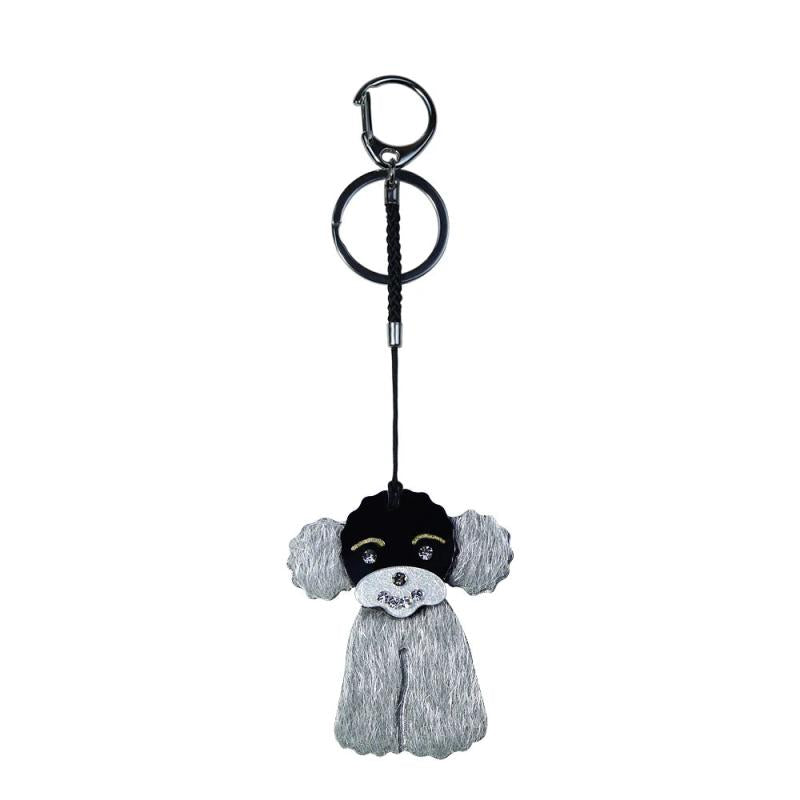 Poodle Keychain Stainless Steel Key Ring for Women