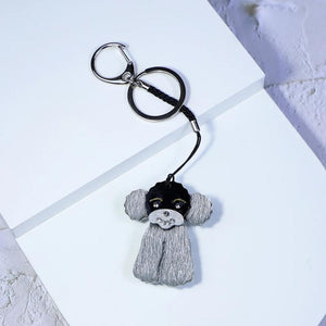 Poodle Keychain Stainless Steel Key Ring for Women