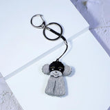 Poodle Keychain Stainless Steel Key Ring for Women