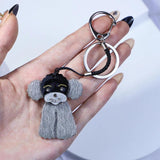 Poodle Keychain Stainless Steel Key Ring for Women