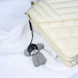 Poodle Keychain Stainless Steel Key Ring for Women