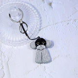 Poodle Keychain Stainless Steel Key Ring for Women