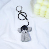 Poodle Keychain Stainless Steel Key Ring for Women