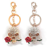 Rhinestone Crystal Rose Flower Key Chain Bag Car Charm Metal Gift