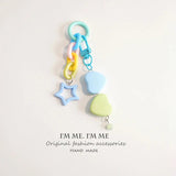 Star Love Heart Pendant Keychain for Women Backpack Bag Hanging Decoration