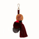 Boho Style Fur Ball Bag Charm Keychain Pendant