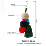 Boho Style Fur Ball Bag Charm Keychain Pendant