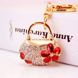 Crystal Petal Bag Keychain Ladies Accessories Pendant