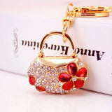 Crystal Petal Bag Keychain Ladies Accessories Pendant