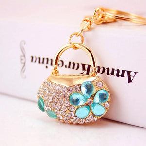Crystal Petal Bag Keychain Ladies Accessories Pendant