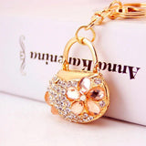 Crystal Petal Bag Keychain Ladies Accessories Pendant