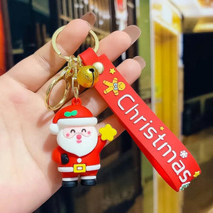 Christmas Santa Elk Snowman Keychain Pendant