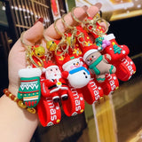 Christmas Santa Elk Snowman Keychain Pendant