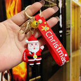 Christmas Santa Elk Snowman Keychain Pendant