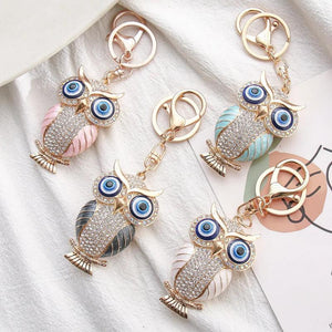 Rhinestone Owl Key Chain Women Car Key Ring Gift K5175