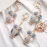 Rhinestone Owl Key Chain Women Car Key Ring Gift K5175