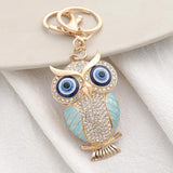 Rhinestone Owl Key Chain Women Car Key Ring Gift K5175