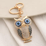 Rhinestone Owl Key Chain Women Car Key Ring Gift K5175