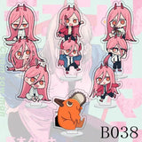 Chainsaw Man Anime Stand Plate Keychain Cosplay Pochita Power Makima Figure