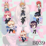 Chainsaw Man Anime Stand Plate Keychain Cosplay Pochita Power Makima Figure