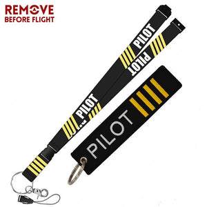 Remove Before Flight Key Chain Safety Tag Embroidery Lanyard
