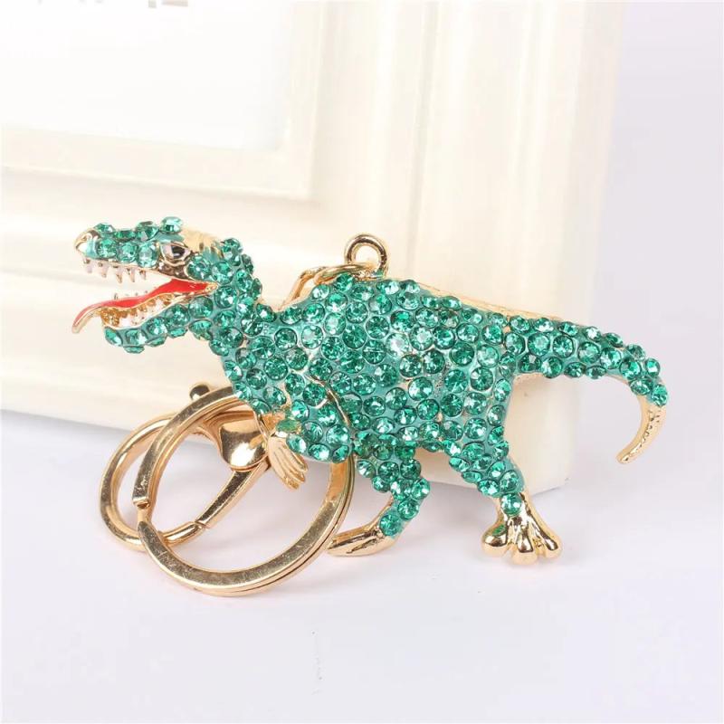 Dino Dragon Key Chain Rhinestone Pendant Charm
