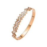 Waterproof Wave Zircon Bracelet Stainless Steel Bangle