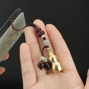 Brass Gourd Pendant Stupa Keychain Hanging Necklace Jewelry