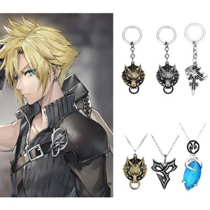 Final Fantasy VII Cloud Wolf Head Logo Metal Keychain