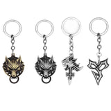Final Fantasy VII Cloud Wolf Head Logo Metal Keychain