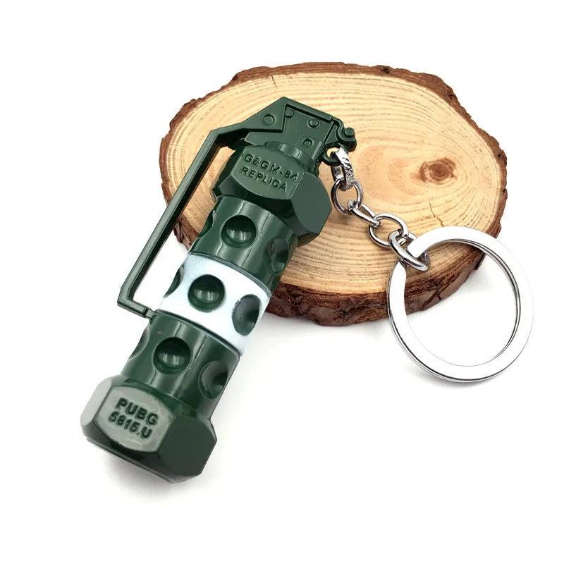 PUBG Fragment Stun Glare Gasoline Barrel Weapon Model Fuel Bucket Keychain