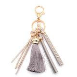 Colorful Leather Tassel Key Chain for Women Girls