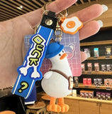 Crooked Neck Duck 3D Keychain Animal Lanyard Key Chain for Woman Bag