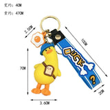 Crooked Neck Duck 3D Keychain Animal Lanyard Key Chain for Woman Bag