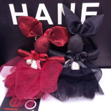 Lace Rabbit Keychain Bow Tie Net Yarn Key Rings Women Shoulder Bags Charm