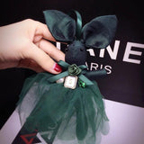 Lace Rabbit Keychain Bow Tie Net Yarn Key Rings Women Shoulder Bags Charm