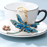 Rhinestone Dragonfly Metal Keychain Bag Pendant