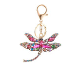 Rhinestone Dragonfly Metal Keychain Bag Pendant